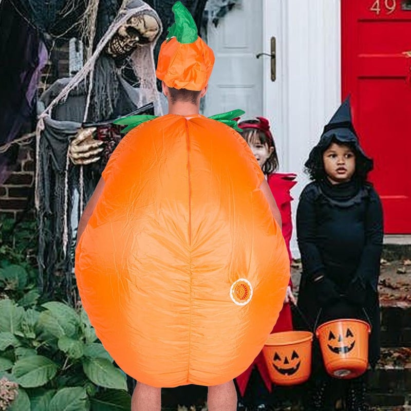 Qshine Adult Inflatable Halloween Pumpkin Costume Bodysuit Blow Up Party Fancy Dress Funny Suit for Men Women 150-200 CM - Image 4